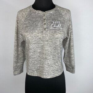 Justice Sleep Pajama Top Girls Size 8 Lets Chill Graphic Print Lounge Comfy